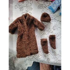 1960's to current Barbie Clothing Lot with Brown Fur Coat 100 pieces in all